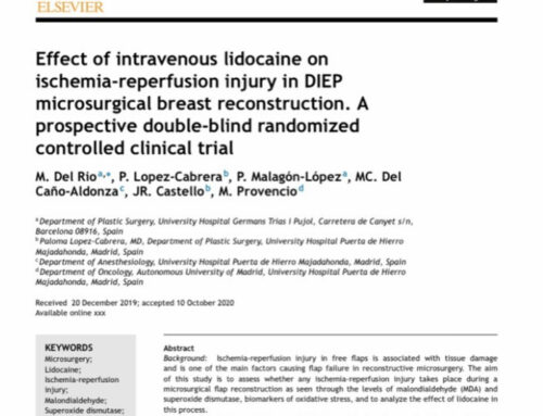 Nuevo artículo elaborado por la Dra. Del Río publicado en Journal of Plastic, Reconstructive and Aesthetic Surgery.